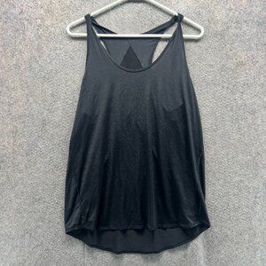 Lululemon Tank Top Women 4 Black Open Back Drape Racerback Lightweight